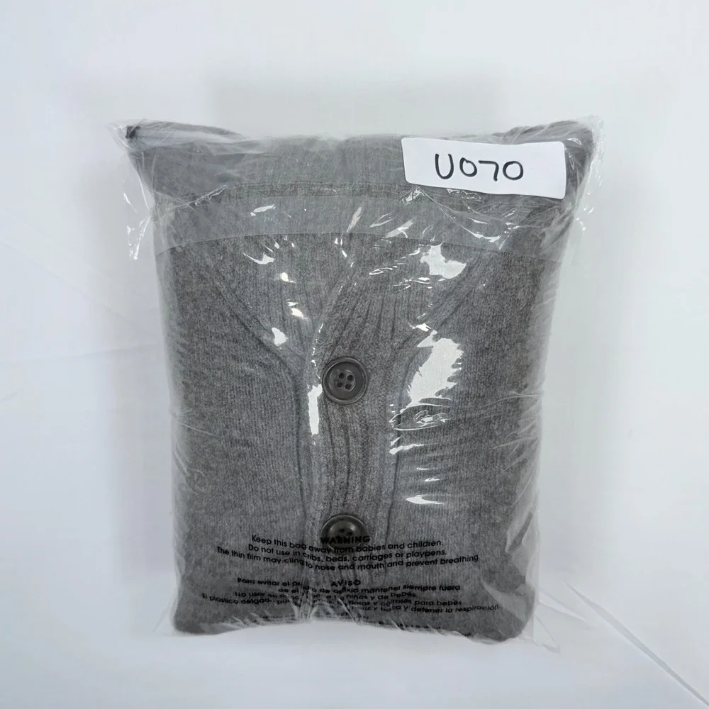 J Crew 100% Lambswool Shawl Collar Sweater Women Large Gray Knit Button Pullover